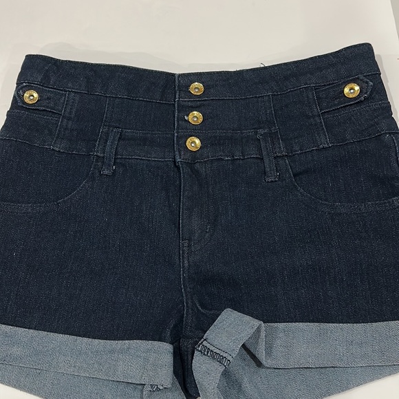 High waisted blue Jean Shorts - Picture 3 of 8